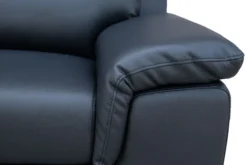2tlg. Sofa-Set - Lederoptik in Schwarz