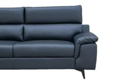 2tlg. Sofa-Set - Lederoptik in Schwarz