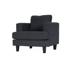 3tlg. Sofa-Set mit hochwertigem Polster und stabilem Gestell - Dunkelgrau