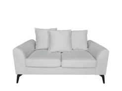 3tlg. Sofa-Set mit Kissen - Hellgrau