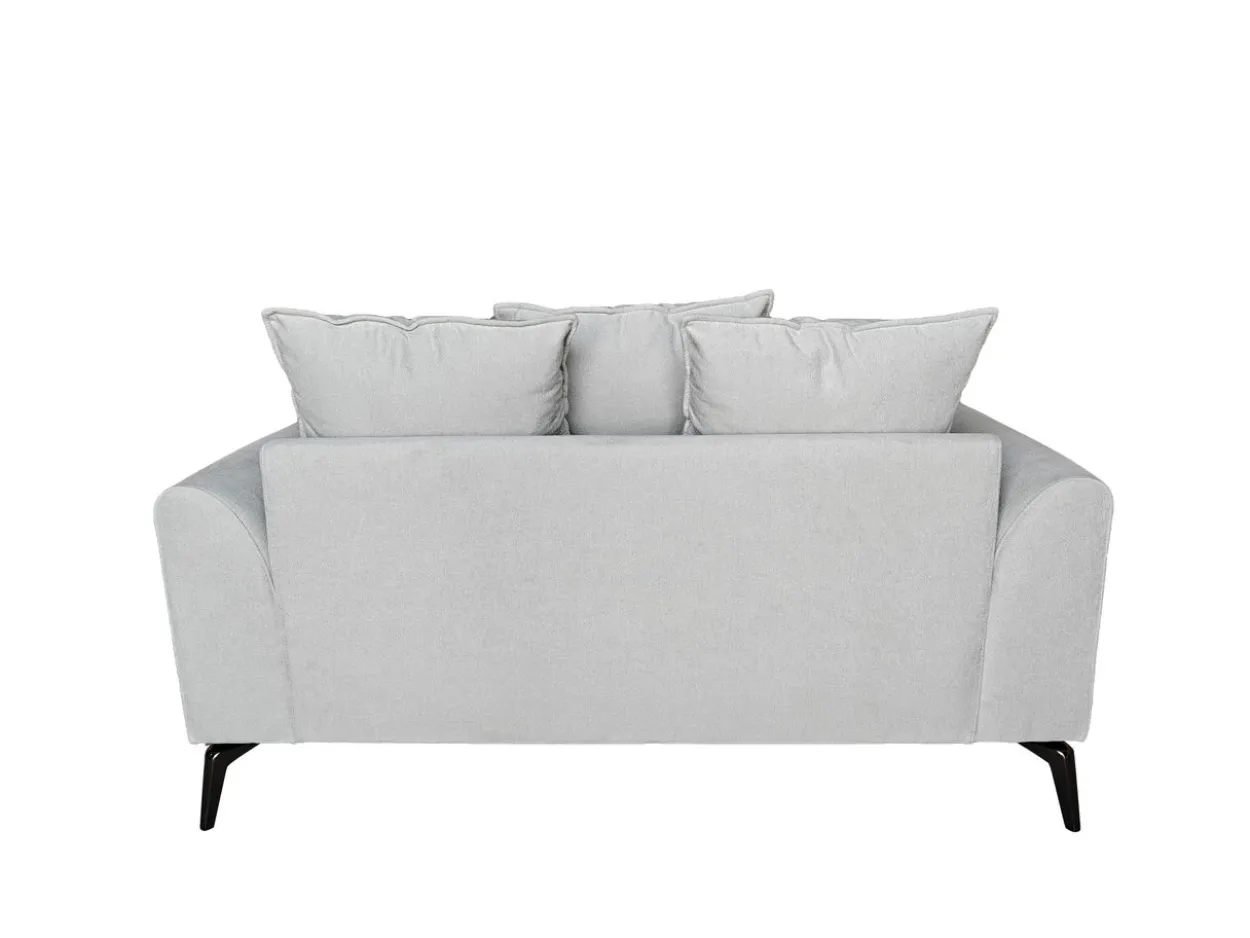 3tlg. Sofa-Set mit Kissen - Hellgrau