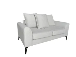3tlg. Sofa-Set mit Kissen - Hellgrau