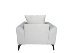 3tlg. Sofa-Set mit Kissen - Hellgrau