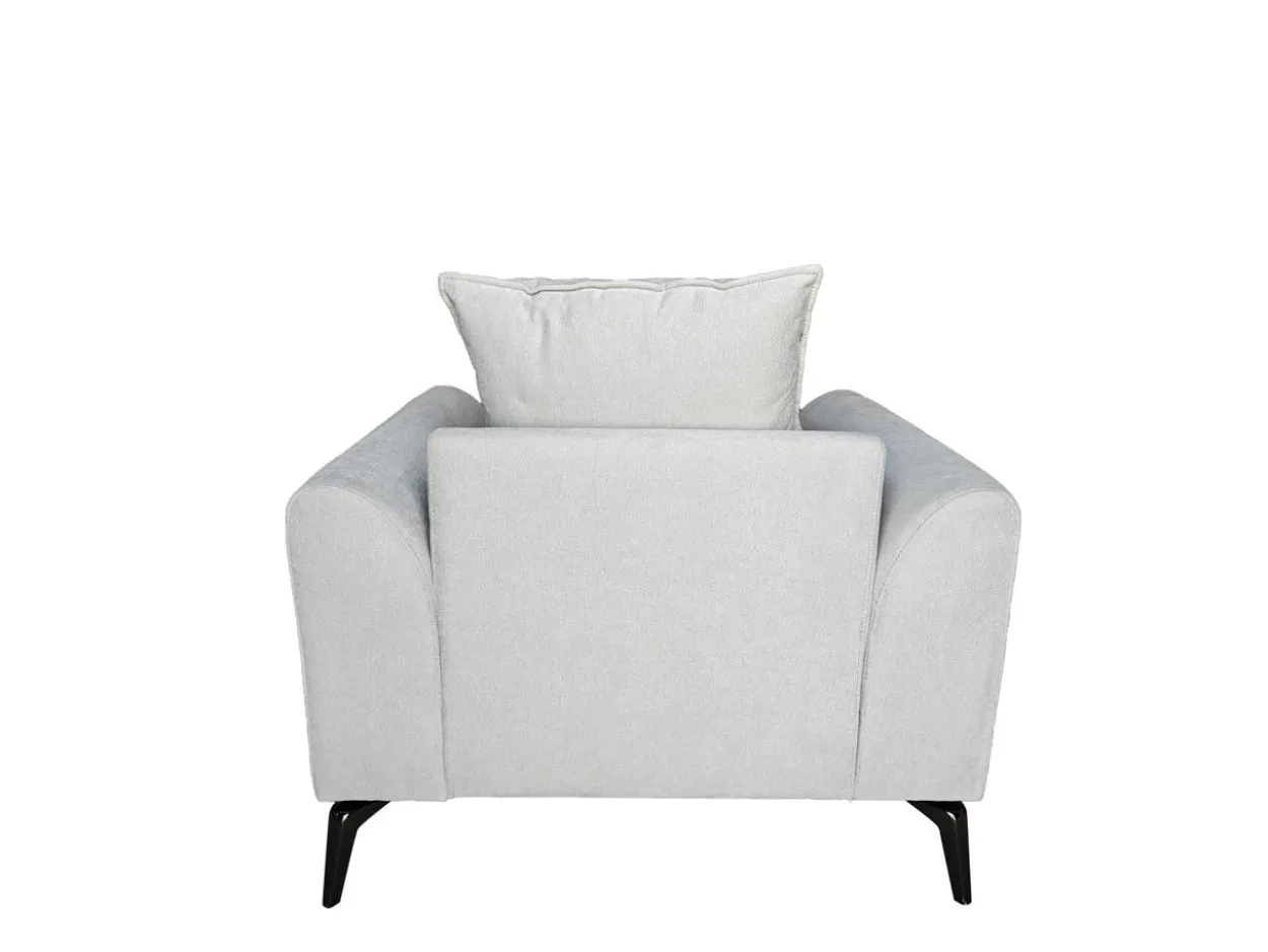 3tlg. Sofa-Set mit Kissen - Hellgrau