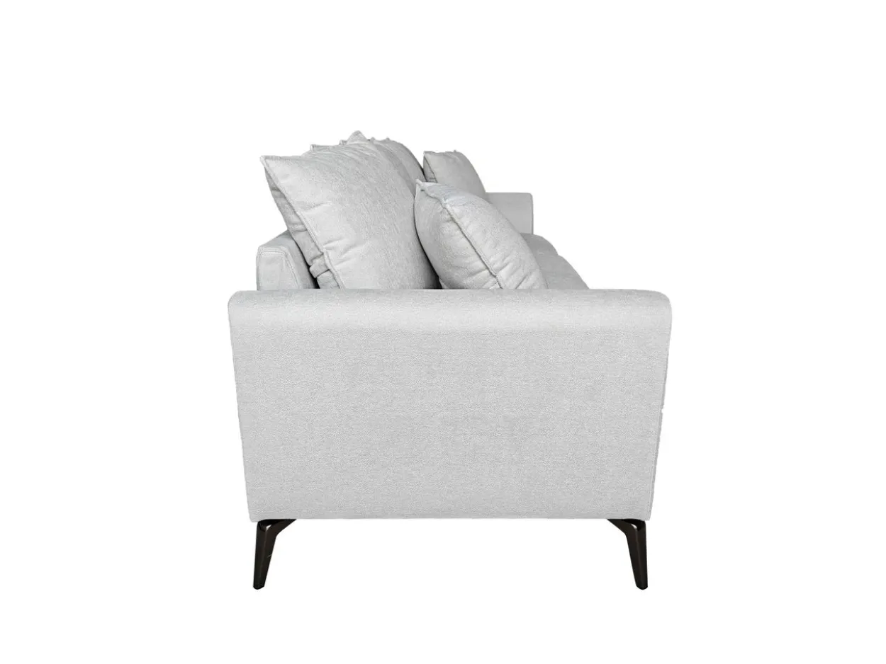 3tlg. Sofa-Set mit Kissen - Hellgrau