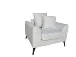 3tlg. Sofa-Set mit Kissen - Hellgrau
