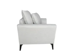 3tlg. Sofa-Set mit Kissen - Hellgrau