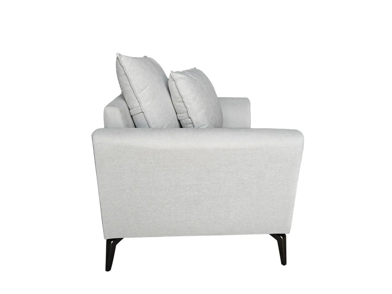 3tlg. Sofa-Set mit Kissen - Hellgrau