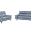 2tlg. Sofa-Set - Samtstoff in Grau