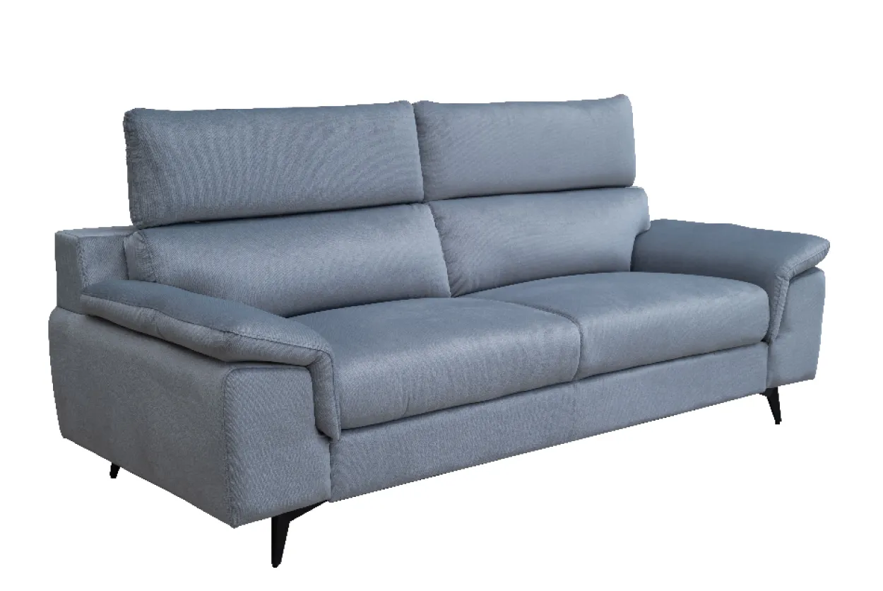 2tlg. Sofa-Set - Samtstoff in Grau