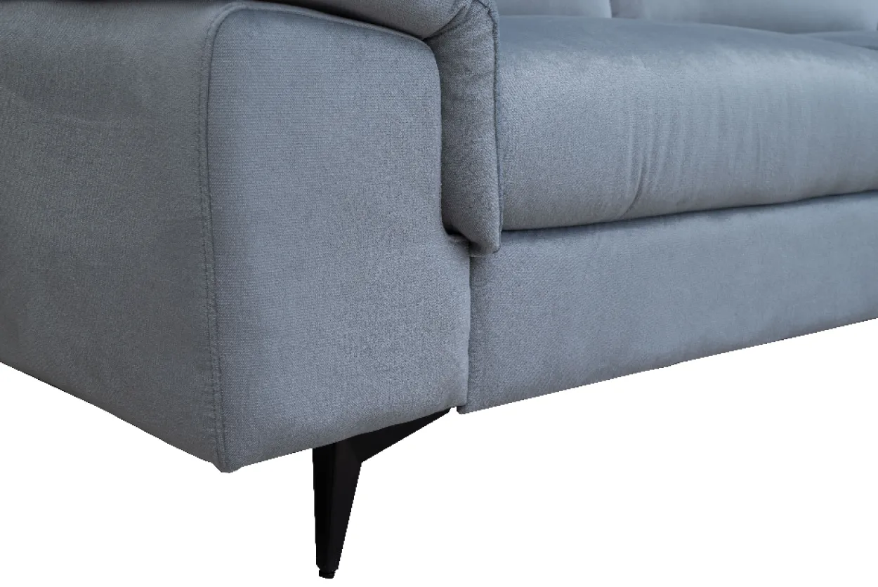 2tlg. Sofa-Set - Samtstoff in Grau