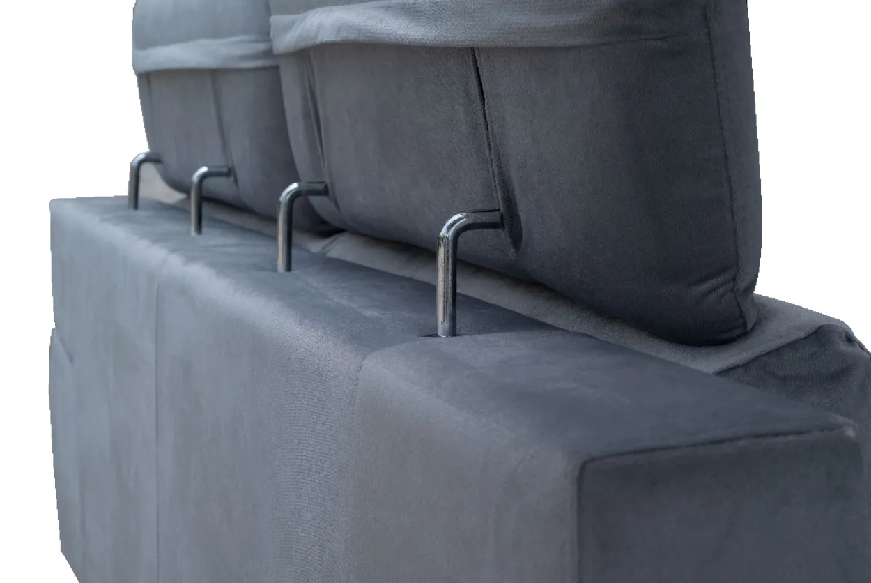 2tlg. Sofa-Set - Samtstoff in Grau