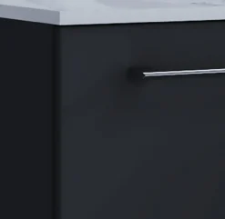 3-tlg. Waschplatz 80cm 2 Schubfächer | Mit Spiegelschrank Schwarz