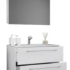 3-tlg. Waschplatz 60cm 2 Schubfächer | Mit Spiegelschrank Weiß