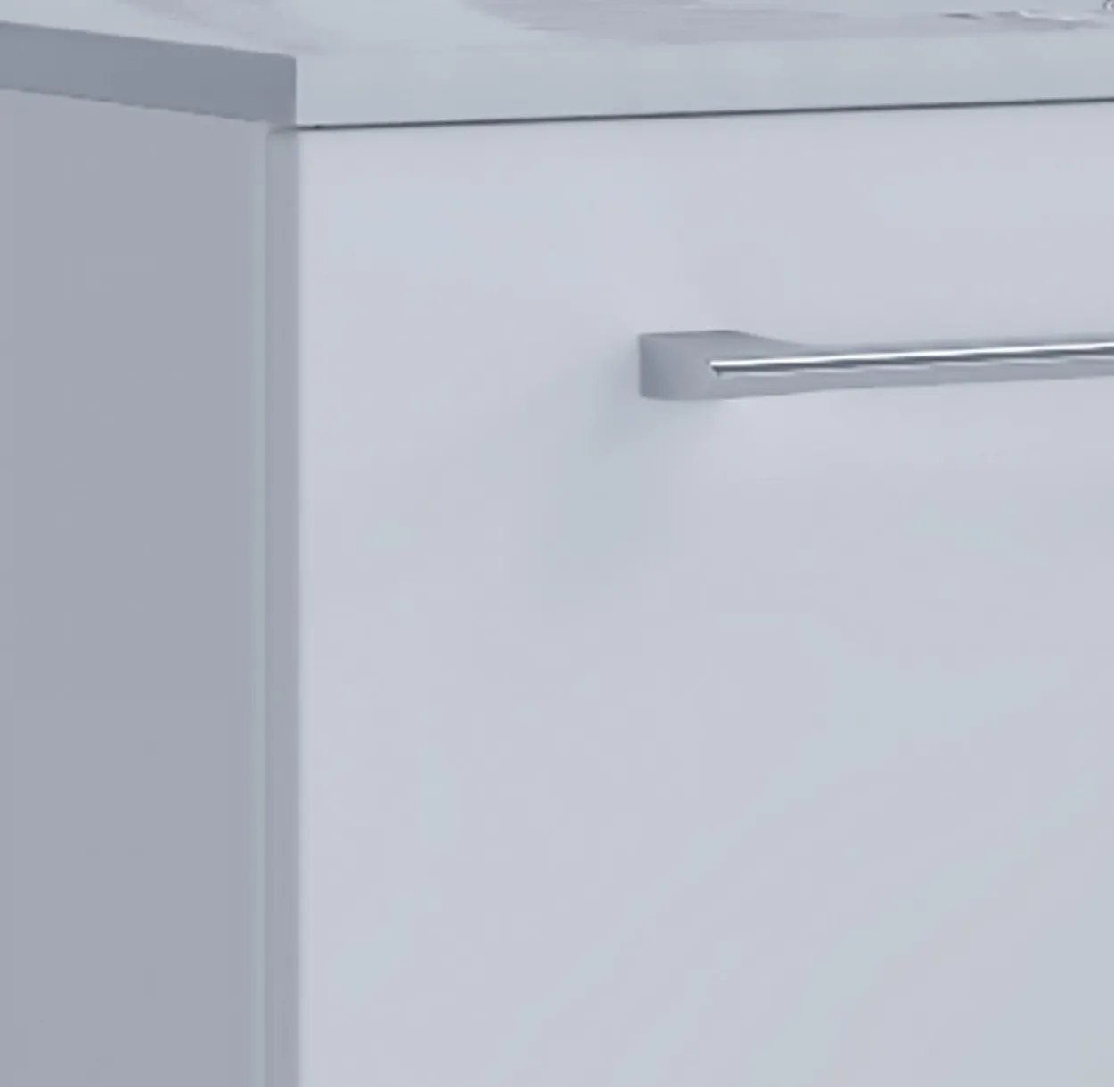3-tlg. Waschplatz 60cm 2 Schubfächer | Mit Spiegelschrank Weiß