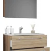 3-tlg. Waschplatz 80cm 2 Schubfächer | Mit Spiegelschrank Sonoma-Eiche