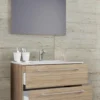 3-tlg. Waschplatz 80cm 2 Schubfächer | Mit Spiegel Sonoma-Eiche