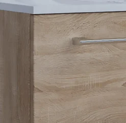3-tlg. Waschplatz 80cm 2 Schubfächer | Mit Spiegel Sonoma-Eiche