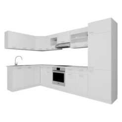 13-tlg Winkelküche Eckküche Küchenzeile Küchenblock Komplettküche 328 x 178 cm Esilo