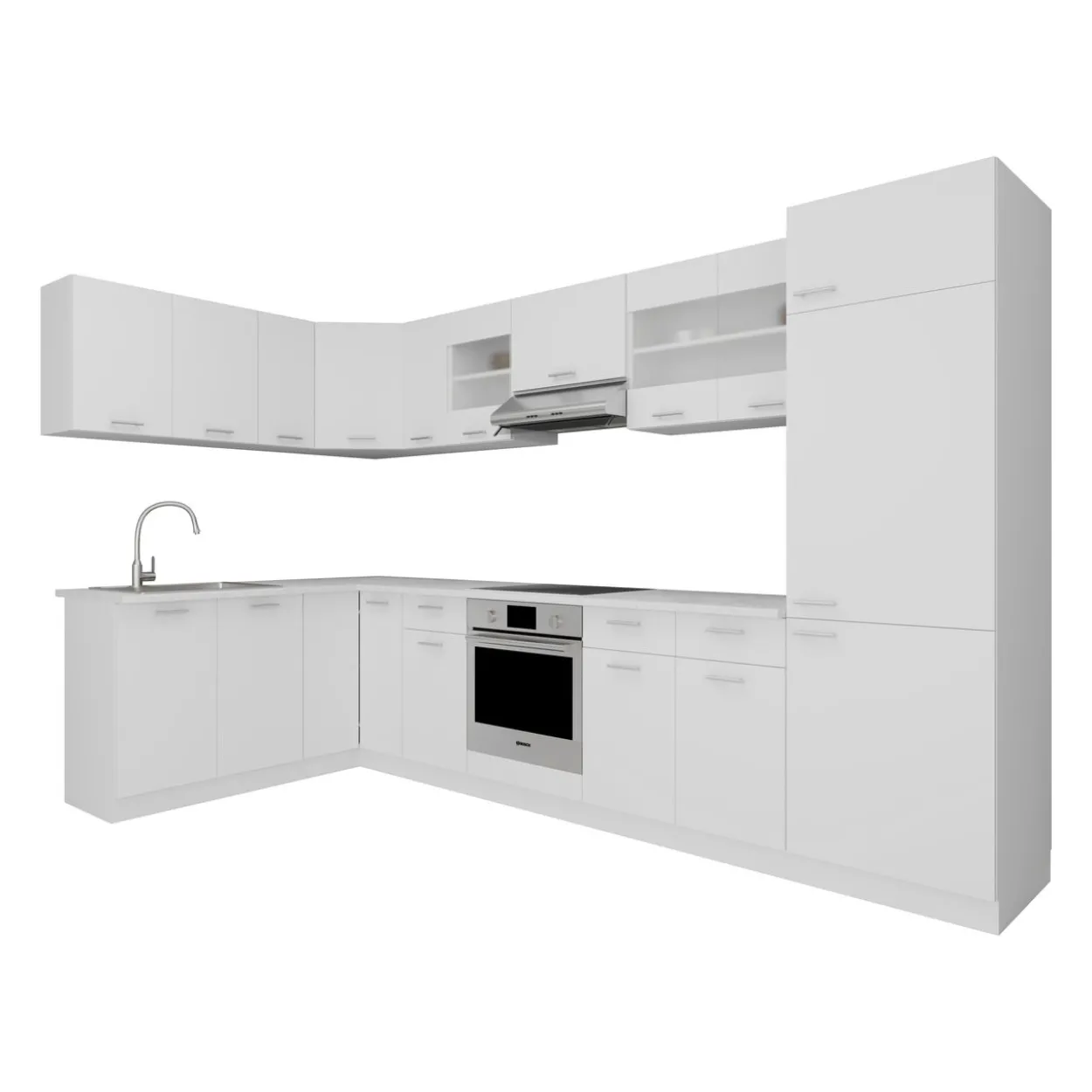 13-tlg Winkelküche Eckküche Küchenzeile Küchenblock Komplettküche 328 x 178 cm Esilo