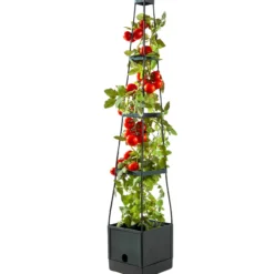 Tomatenturm aus Kunststoff, ca. 25 x 25 x 150 cm - Anthrazit