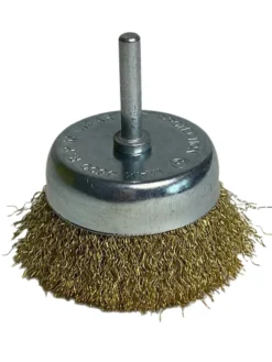 Topfbürsten Drahtbürsten 75mm Messingbeschichtet mit Schaft 1x