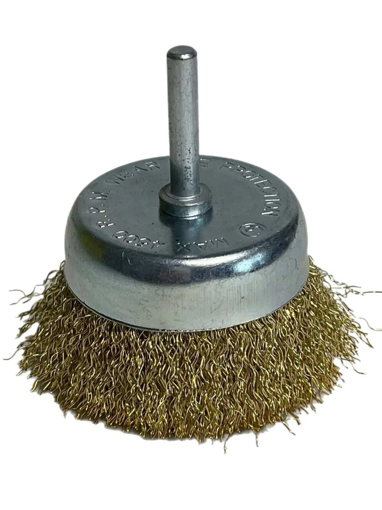 Topfbürsten Drahtbürsten 75mm Messingbeschichtet mit Schaft 1x