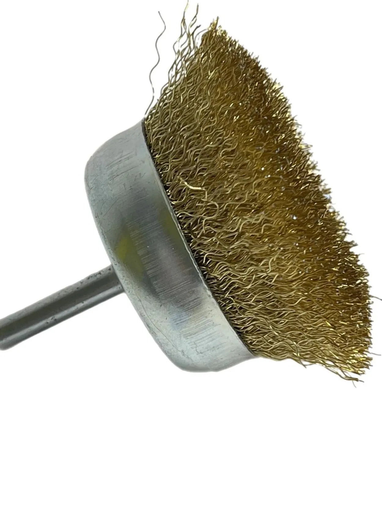 Topfbürsten Drahtbürsten 75mm Messingbeschichtet mit Schaft 1x