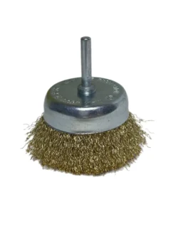 Topfbürsten Drahtbürsten 75mm Messingbeschichtet mit Schaft 1x