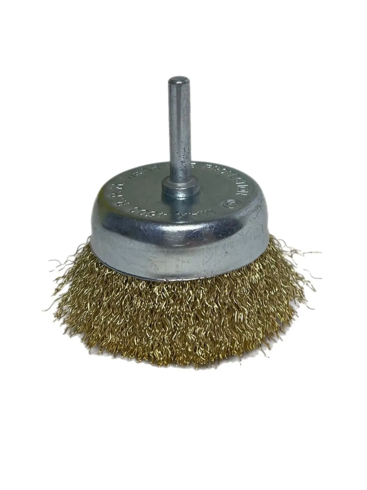 Topfbürsten Drahtbürsten 75mm Messingbeschichtet mit Schaft 1x