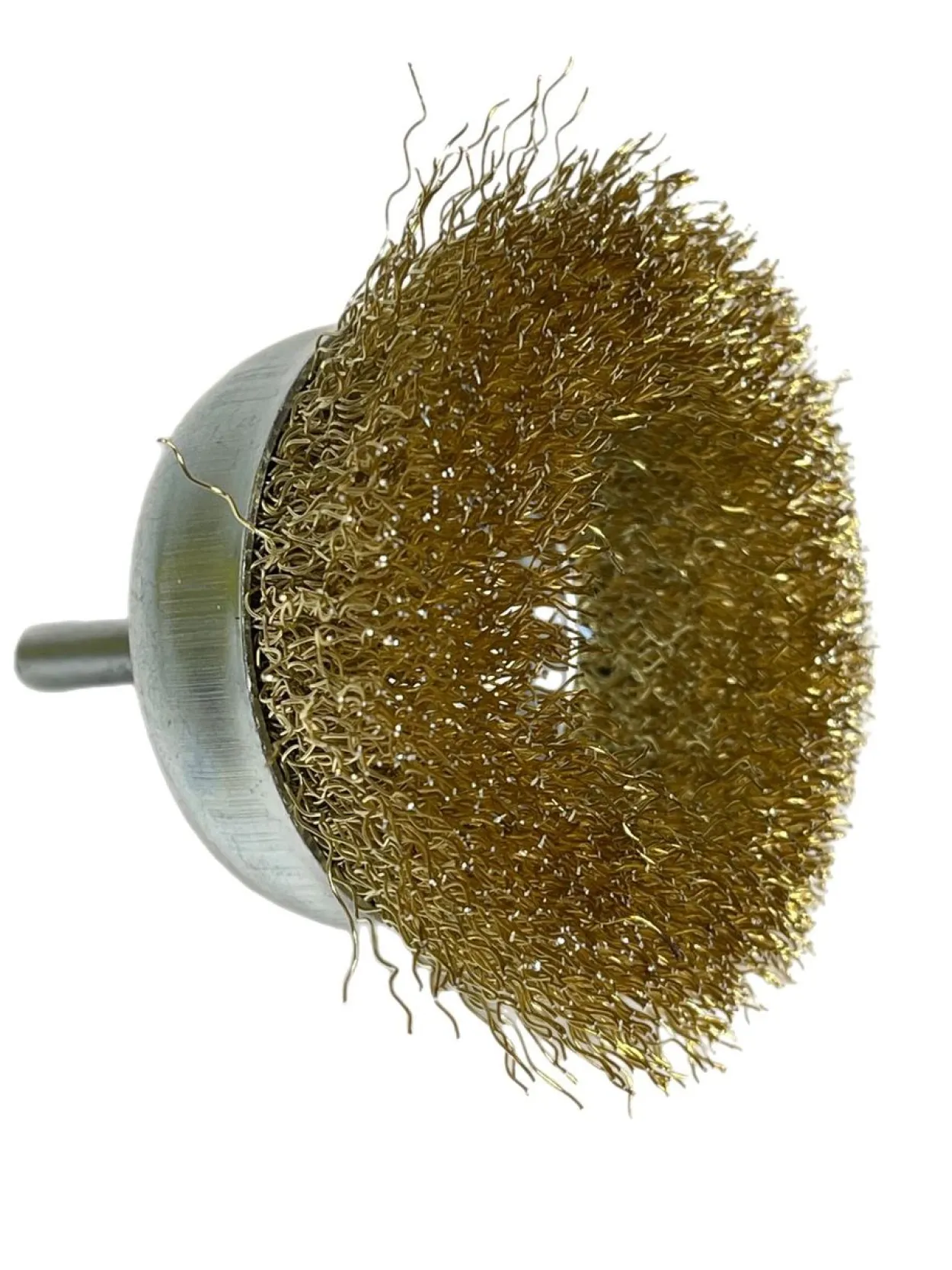 Topfbürsten Drahtbürsten 75mm Messingbeschichtet mit Schaft 1x