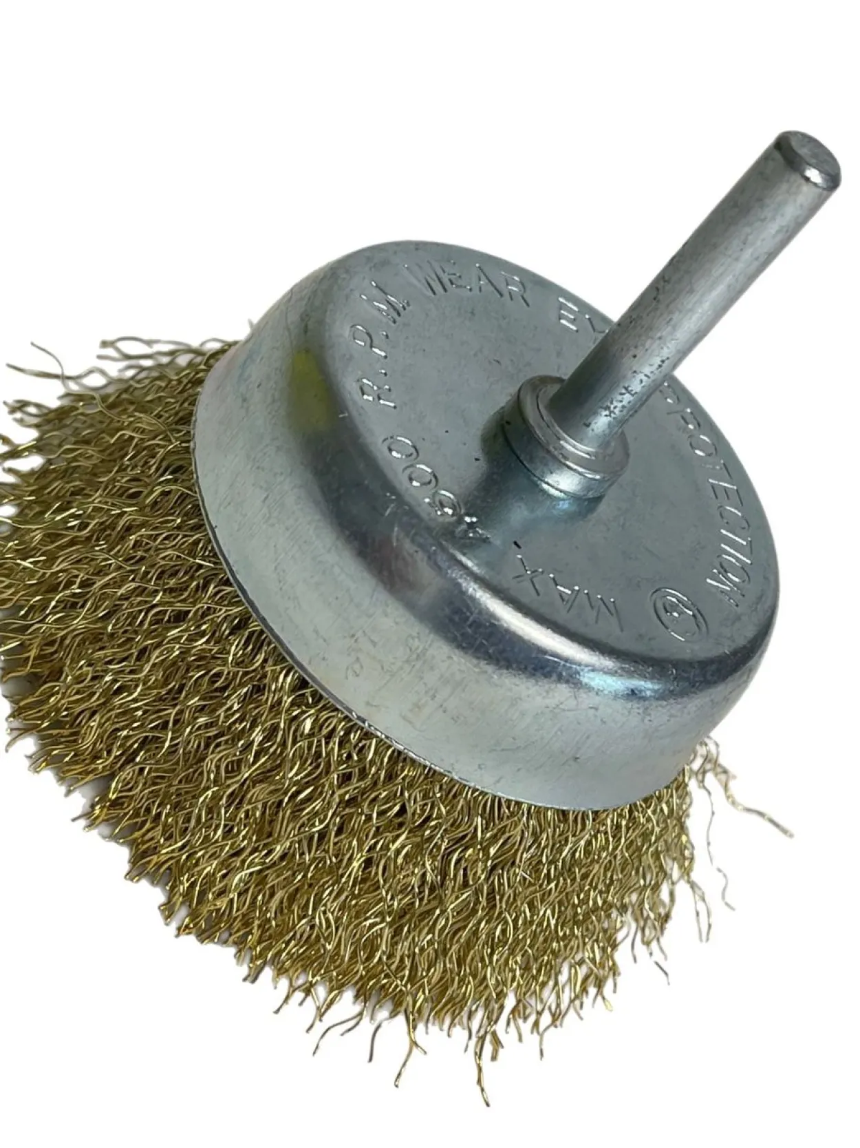 Topfbürsten Drahtbürsten 75mm Messingbeschichtet mit Schaft 1x