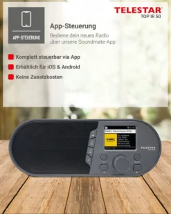 TOP IR 50 Anthrazit – Kompaktes Internetradio mit Fernbedienung