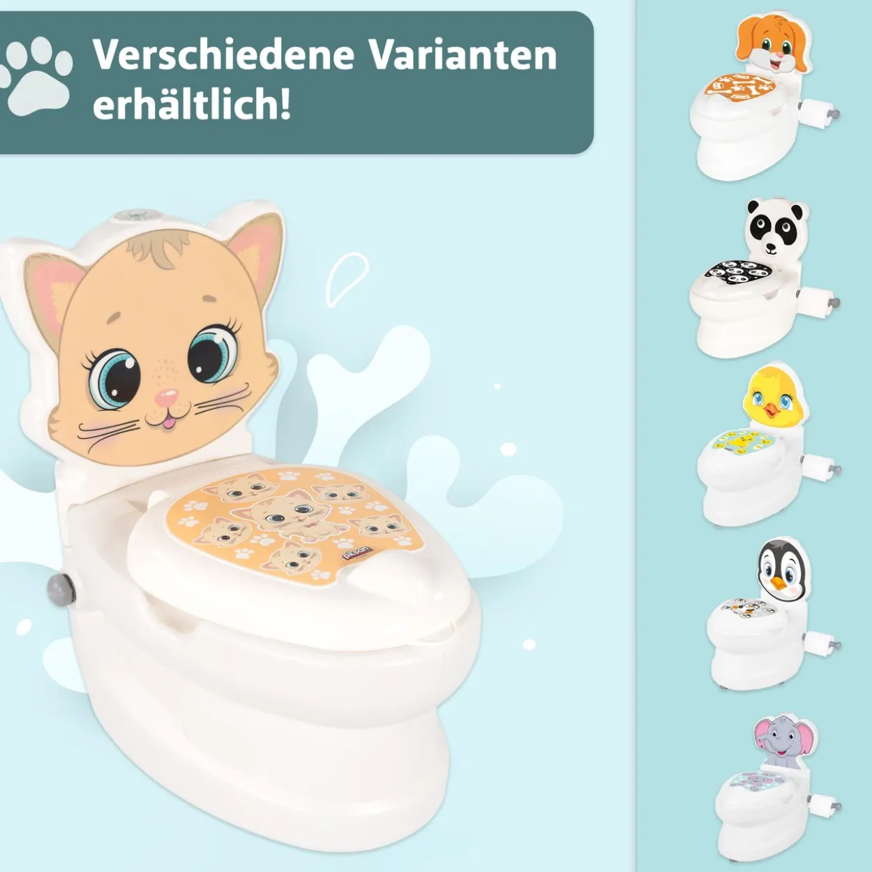 Töpfchen mit Spülgeräusch Katze, Kindertoilette