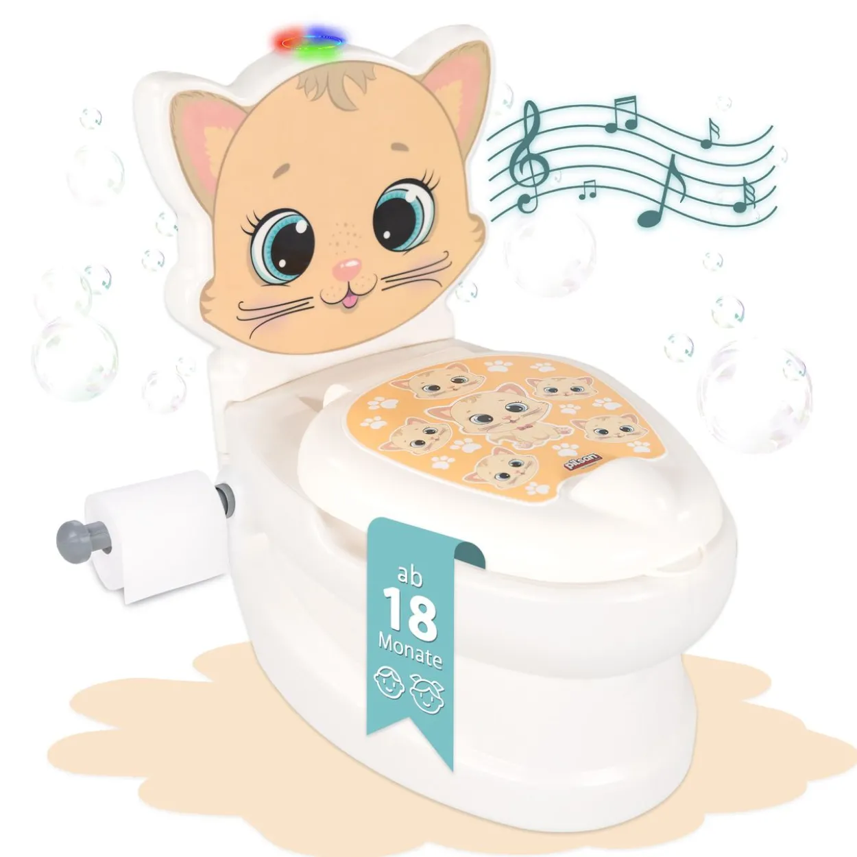 Töpfchen mit Spülgeräusch Katze, Kindertoilette