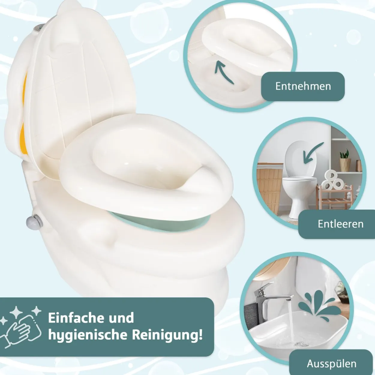 Töpfchen mit Spülgeräusch Küken, Kindertoilette