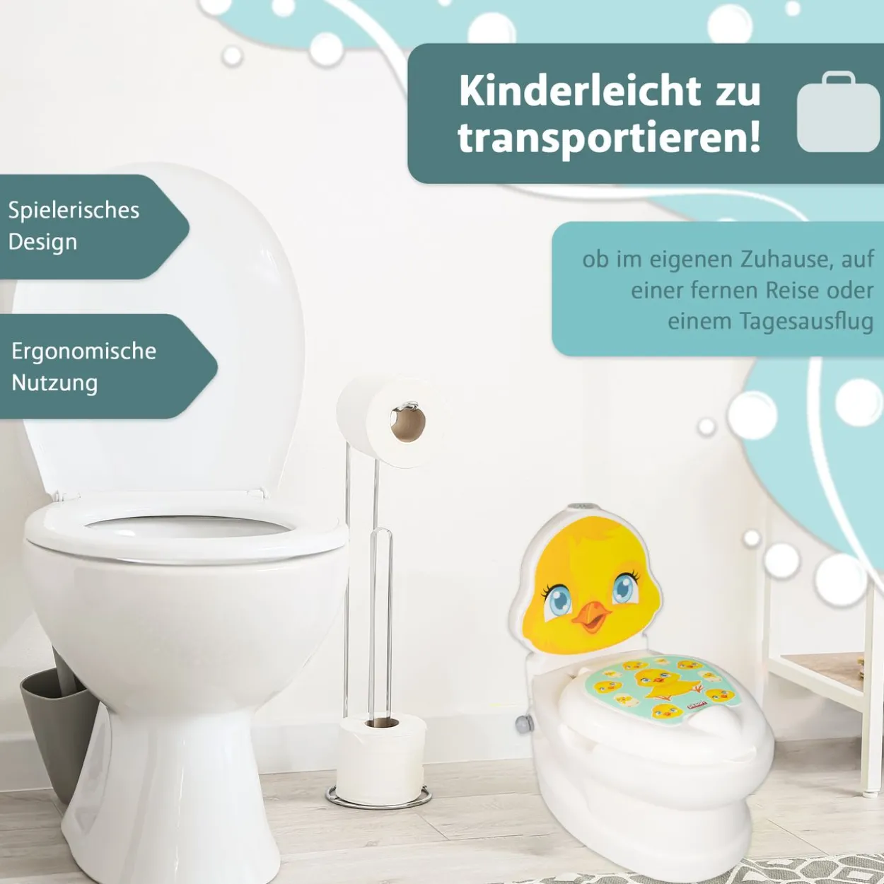 Töpfchen mit Spülgeräusch Küken, Kindertoilette