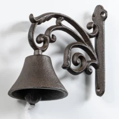 Traditionelle Gusseisen-Türglocke - klassisch neutral, ca. 19 x 11 x 19,8 cm