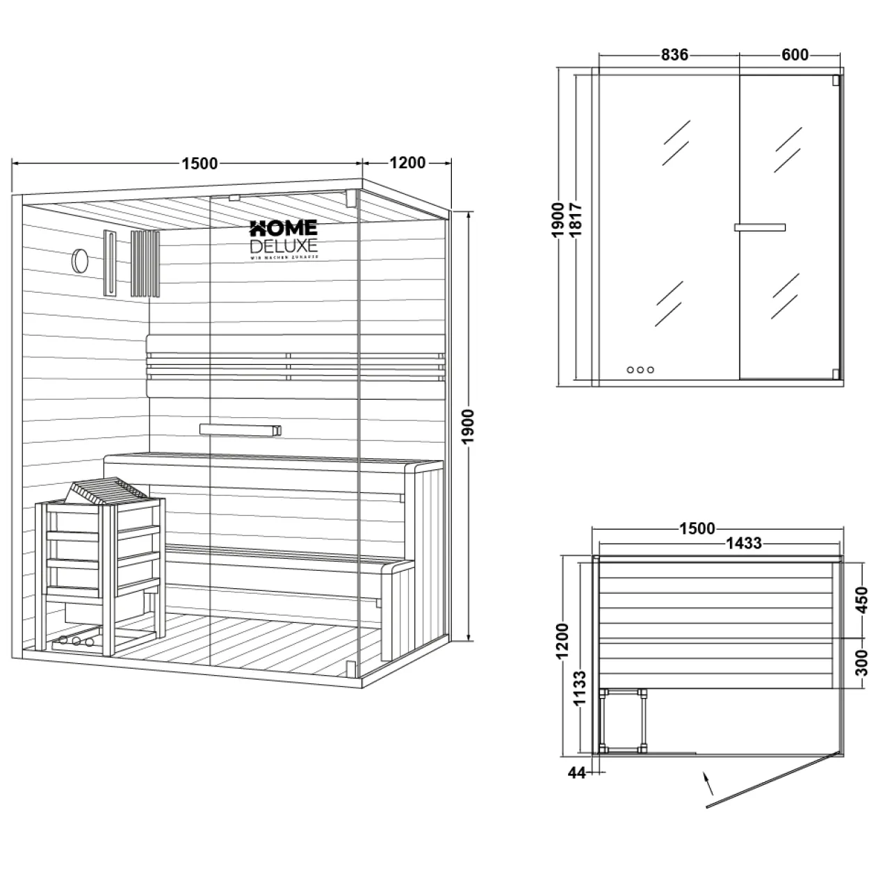 Traditionelle Sauna SHADOW - L