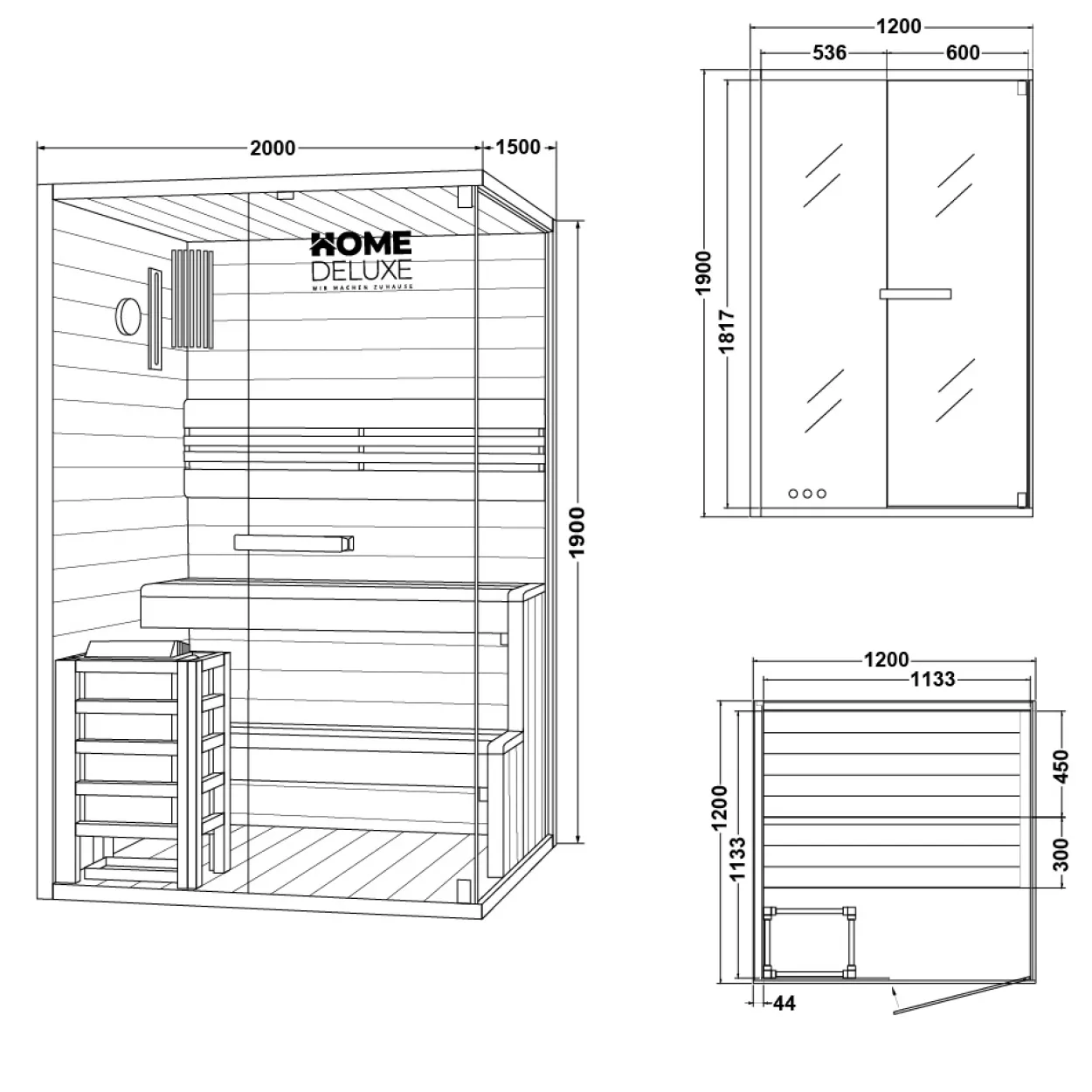 Traditionelle Sauna SHADOW - M