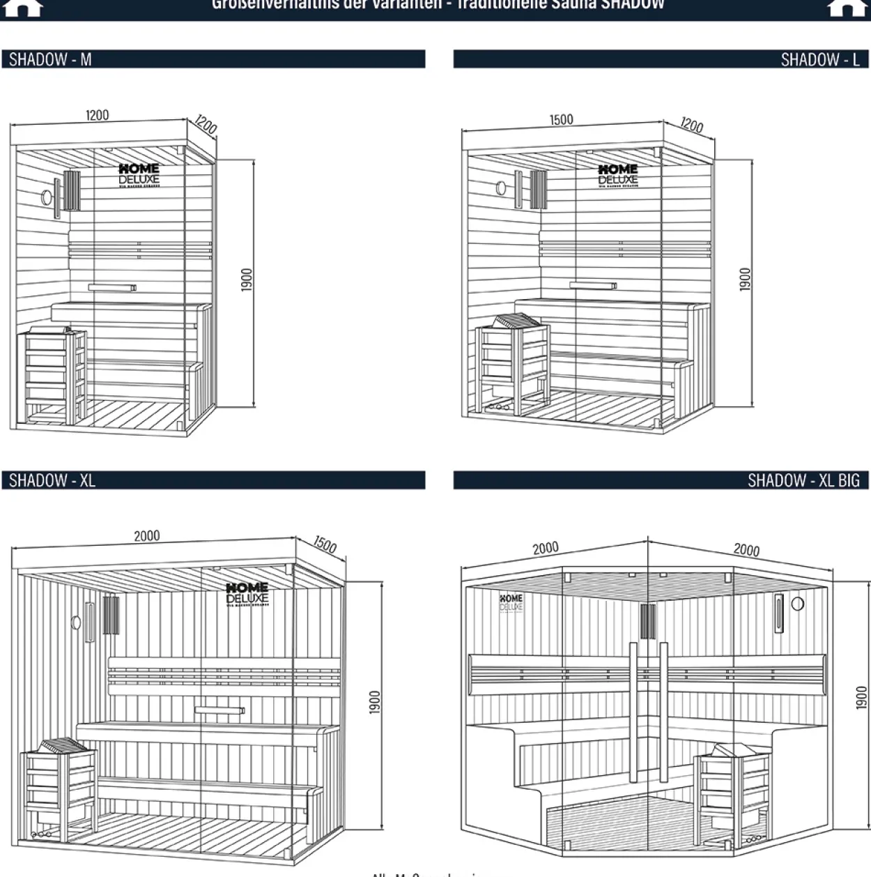 Traditionelle Sauna SHADOW - XL BIG
