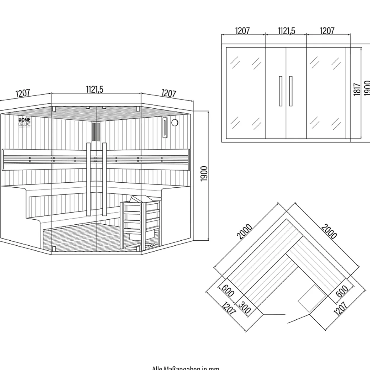Traditionelle Sauna SHADOW - XL BIG