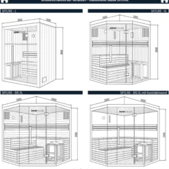 Traditionelle Sauna SKYLINE XL - 150 x 150 cm