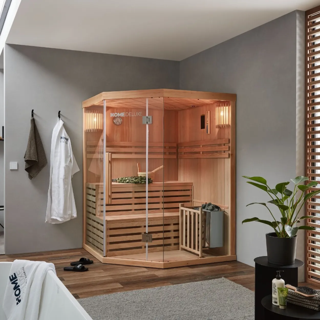 Traditionelle Sauna SKYLINE XL - 150 x 150 cm