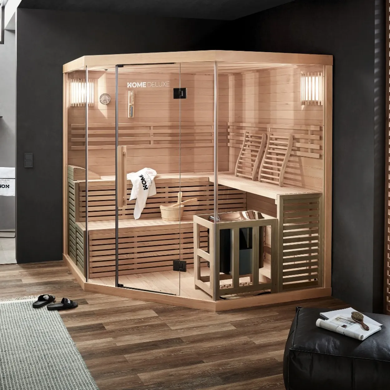 Traditionelle Sauna SKYLINE XL BIG 200 x 200 cm