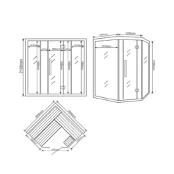 Traditionelle Sauna SKYLINE XL BIG 200 x 200 cm