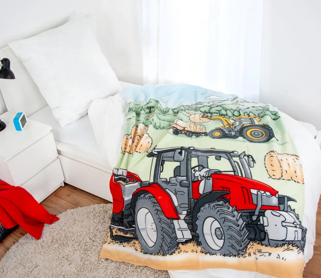 Traktor Fleecedecke Größe 130x160 cm