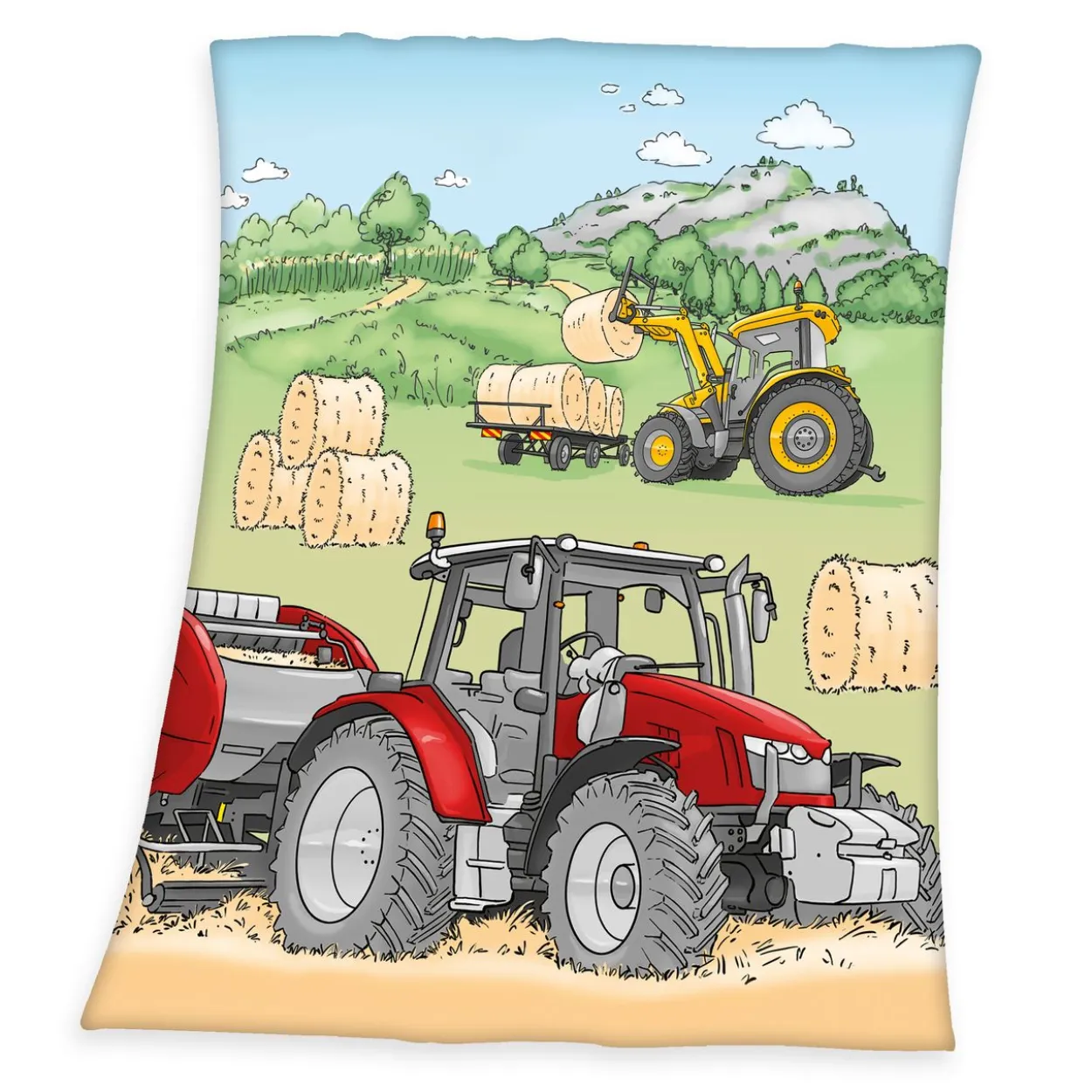 Traktor Fleecedecke Größe 130x160 cm
