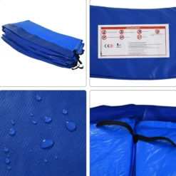 Trampolin Randabdeckung Sicherheitsnetz Wetterplane Leiter 8ft 10ft 12ft 15ft (Randabdeckung: Ø 244cm-Blau)