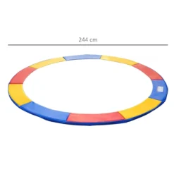 Trampolin Randabdeckung Sicherheitsnetz Wetterplane Leiter 8ft 10ft 12ft 15ft (Randabdeckung: Ø 244cm-Bunt)